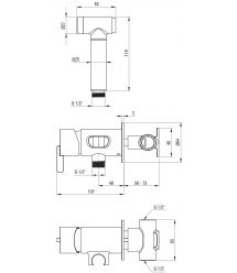Deante Смеситель для биде Silia, с гигиеническим душем, матовая сталь