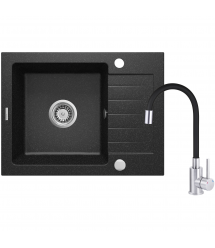 Deante Набор для кухни Zorba, гранитная мойка ZQZ_211A + смес. BOC_X72M, графит