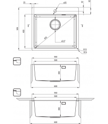 Deante Набор для кухни Olfato стальная мойка ZPO_R10B + смес. BQO_R72M, брашованое золото