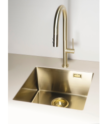 Deante Набор для кухни Olfato стальная мойка ZPO_R10B + смес. BQO_R72M, брашованое золото