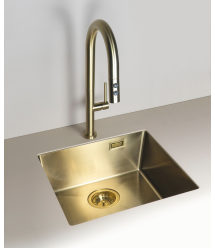 Deante Набор для кухни Olfato стальная мойка ZPO_R10B + смес. BQO_R72M, брашованое золото