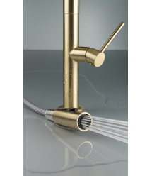 Deante Набор для кухни Olfato стальная мойка ZPO_R10A + смес. BQO_R72M, брашованое золото