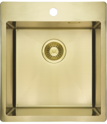 Deante Набор для кухни Olfato стальная мойка ZPO_R10A + смес. BQO_R72M, брашованое золото