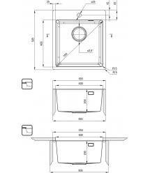 Deante Набор для кухни Olfato стальная мойка ZPO_D10A + смес. BQO_D72M, титан