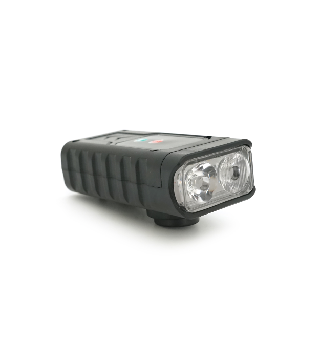 Ліхтарик велосипедний HY-7518, 4 режими + сигнал, вбудований аккум, індикація заряду, USB кабель, BOX