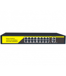 POE комутатор Merlion Mini 16 POE 10 - 100+2 RJ45 10 - 100 - 1000+ вбудований блок живлення 52V 3.85A