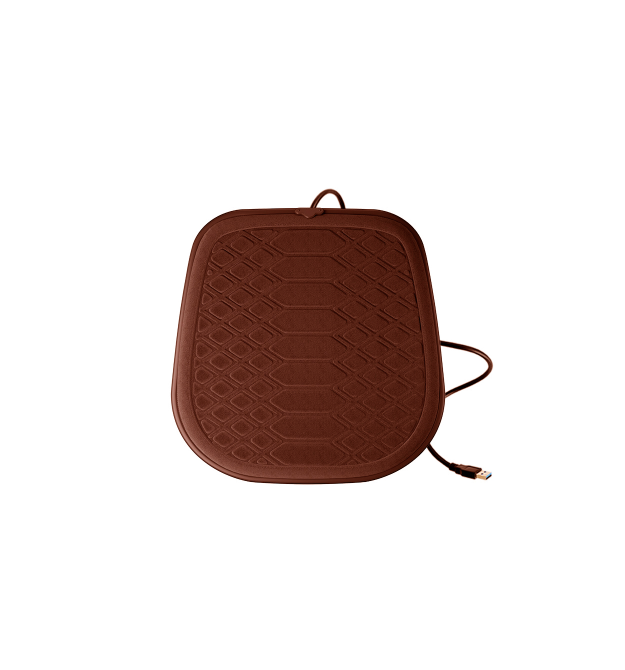 Килимок підстилка з підігрівом від USB для автокрісла, 5V, 46x46см, кавовий