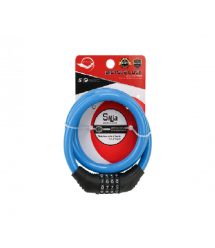 Замок велосипедний тросовий кодовий Smja-95, довжина 10*950мм, АBS - сталевий дріт, Blue