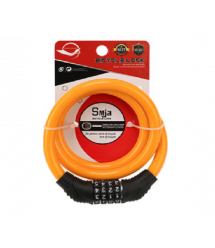 Замок велосипедний тросовий кодовий Smja-95, довжина 10*950мм, АBS - сталевий дріт, Orange