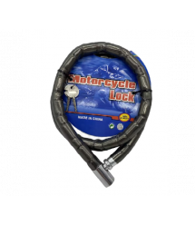 Замок велосипедний ланцюговий на ключі KMING3835, довжина 18*1000мм, PVC - сталь, Black