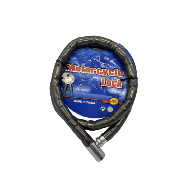 Замок велосипедний ланцюговий на ключі KMING3835, довжина 18*1000мм, PVC - сталь, Black