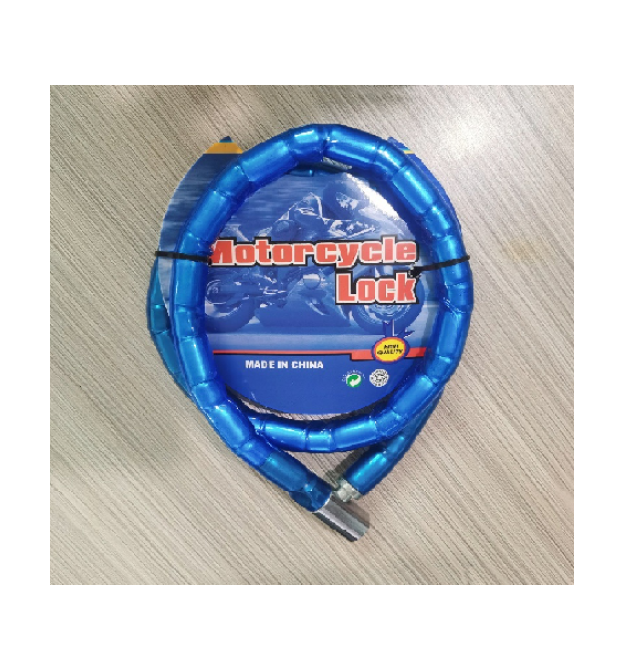 Замок велосипедний ланцюговий на ключі KMING3835, довжина 18*1000мм, PVC - сталь, Blue