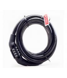 Замок велосипедний тросовий кодовий Dead Fly Lock 532, довжина 6*1000мм, АBS - сталевий дріт, Black