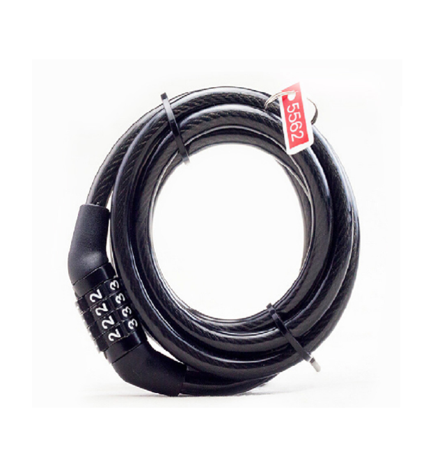 Замок велосипедний тросовий кодовий Dead Fly Lock 532, довжина 6*1000мм, АBS - сталевий дріт, Black