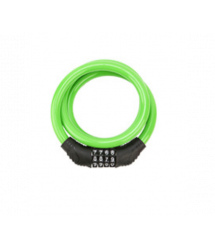 Замок велосипедний тросовий кодовий Smja-115, довжина 10*1150мм, АBS - сталевий дріт, Green