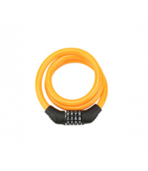Замок велосипедний тросовий кодовий Smja-115, довжина 10*1150мм, АBS - сталевий дріт, Orange