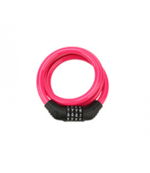 Замок велосипедний тросовий кодовий Smja-115, довжина 10*1150мм, АBS - сталевий дріт, Pink