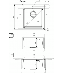 Deante Набор для кухни Olfato стальная мойка ZPO_010A + смес. BQO_F72M, матовая сталь
