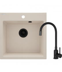 Deante Набор для кухни Evora, гранитная мойка ZQJ_X103 + смес. BOC_X72M, беж