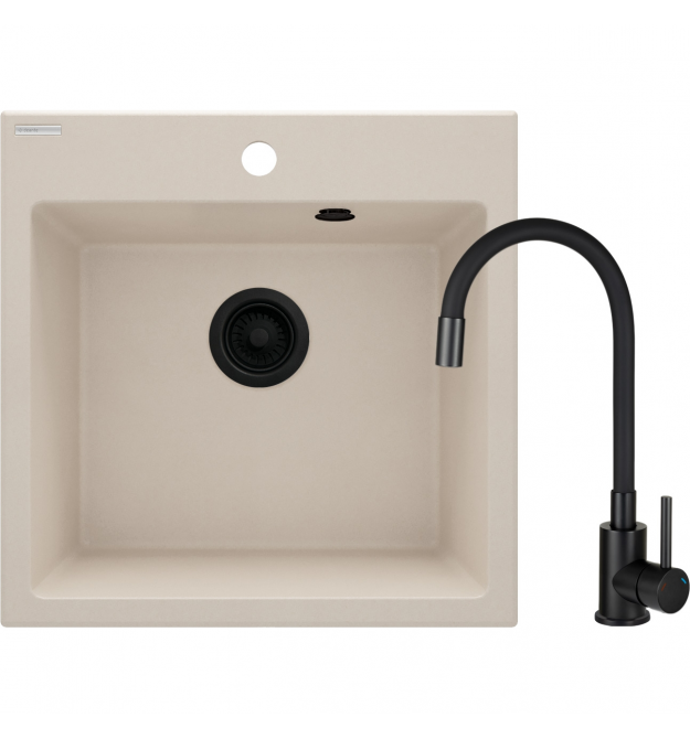 Deante Набор для кухни Evora, гранитная мойка ZQJ_X103 + смес. BOC_X72M, беж