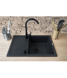 Deante Набор для кухни Corio, гранитная мойка ZQN_N113 + смес. BMO_062M + дозатор ZZZ_000D, графит