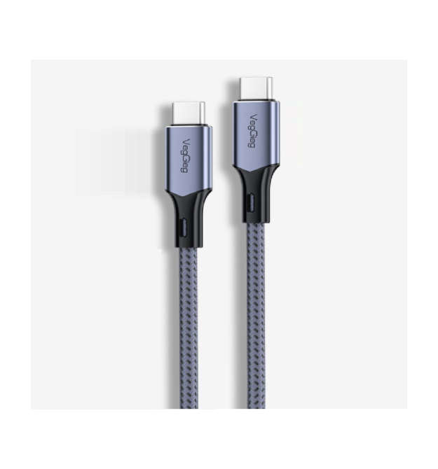 Кабель VEGGIEG V-M002C, Type-C(Male) to Type-C(Male) PD cable, 100 Вт, струм 3 А, 480 Мбіт - с, Gray, довжина 1,2 м, Box