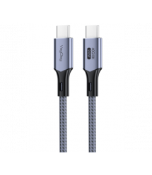 Кабель VEGGIEG V-U408, Type-C(Male) to Type-C(Male) PD cable, 240 Вт, струм 5 А, 40Gbps, Gray, довжина 0.5м, Box