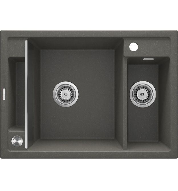 Deante Мойка кухонная Magnetic, гранит, прямоуг., с крылом, 690х500х219мм, чаша - 1.5, врезная, антрацит