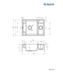 Deante Мойка кухонная Magnetic, гранит, прямоуг., с крылом, 690х500х219мм, чаша - 1.5, врезная, антрацит