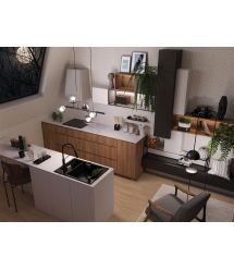 Deante Мойка кухонная Magnetic, гранит, прямоуг., с крылом, 690х500х219мм, чаша - 1.5, врезная, антрацит