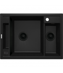 Deante Мойка кухонная Magnetic, гранит, прямоуг., без крыла, 690х500х219мм, чаша - 1.5, накладная, черный