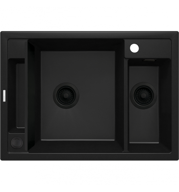 Deante Мойка кухонная Magnetic, гранит, прямоуг., без крыла, 690х500х219мм, чаша - 1.5, накладная, черный