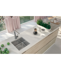 Deante Мойка кухонная Egeria, нерж.cталь, прямоуг., без крыла, 490x440x230мм, чаша - 1, врезная/под столешницу, матовая сталь