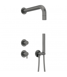 Deante Душевой набор Silia со смесителем, верхний душ, лейка, крепл. - скрытого монтажа , титан