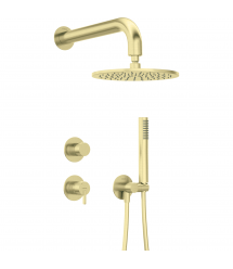 Deante Душевой набор Silia со смесителем, верхний душ, лейка, крепл. - скрытого монтажа , брашованое золото