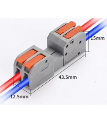 Клема роз&aposємна з натискними затискачами 2-провідна DF-2604D, 2-pin, 250V, 32A, 0.2-4.0mm2, 12.5*43.5*15mm, сіра