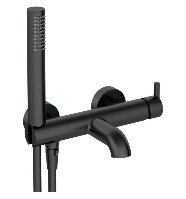 Deante Душевой набор Silia со смесителем для ванны, лейка, крепление - настенный, черный