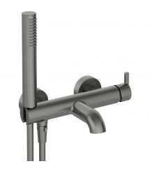 Deante Душевой набор Silia со смесителем для ванны, лейка, крепление - настенный, титан