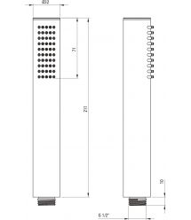 Deante Душевой набор Silia со смесителем для ванны, лейка, крепление - настенный, титан