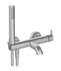 Deante Душевой набор Silia со смесителем для ванны, лейка, крепление - настенный, матовая сталь