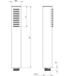 Deante Душевой набор Silia со смесителем для ванны, лейка, крепление - настенный, матовая сталь