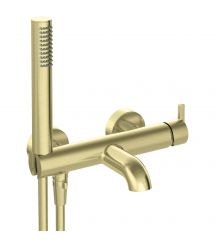 Deante Душевой набор Silia со смесителем для ванны, лейка, крепление - настенный, брашированное золото