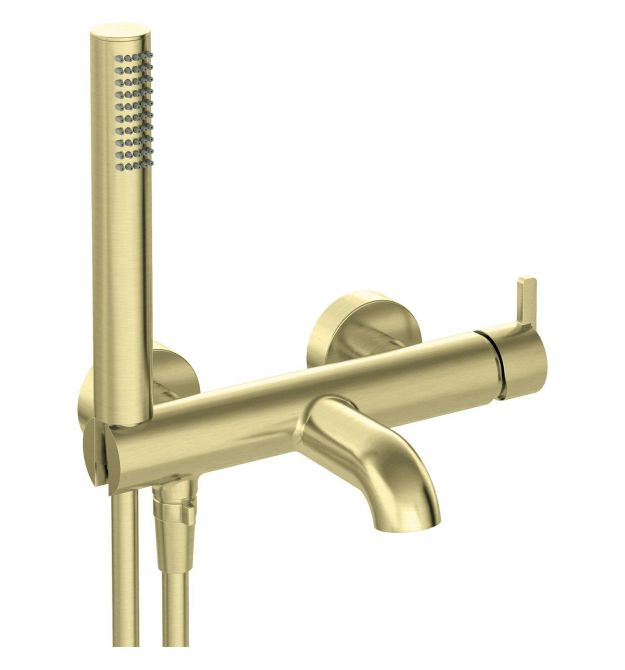 Deante Душевой набор Silia со смесителем для ванны, лейка, крепление - настенный, брашированное золото