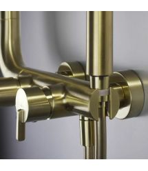 Deante Душевой набор Silia со смесителем для ванны, лейка, крепление - настенный, брашированное золото