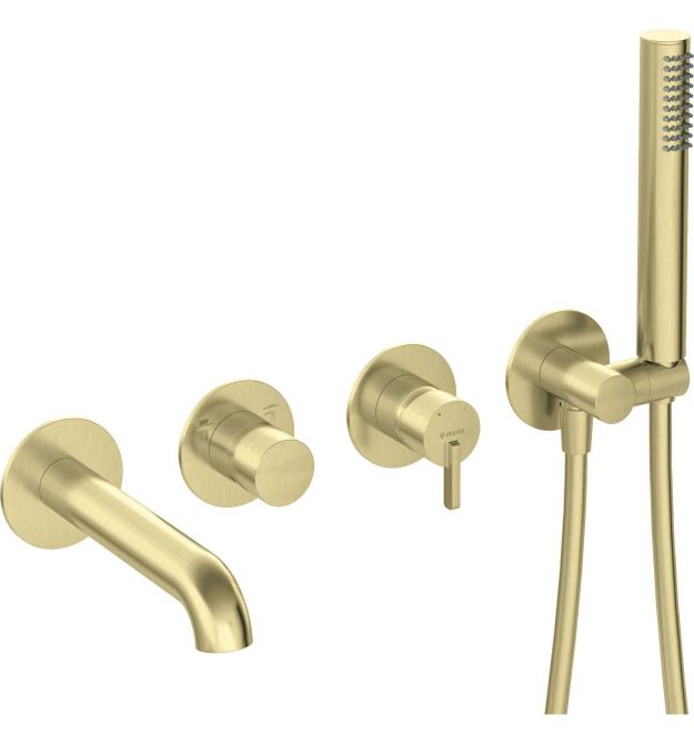 Deante Душевой набор Silia со смесителем для ванны, лейка, крепеж - скрытого монтажа, брашированное золото
