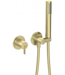 Deante Душевой набор Silia со смесителем для ванны, лейка, крепеж - скрытого монтажа, брашированное золото