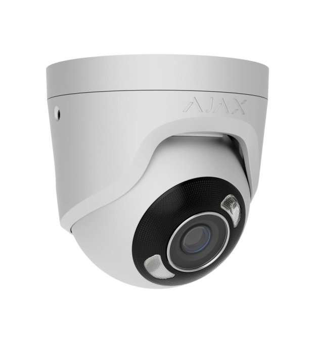 5 Mp IP охоронна відеокамера з гібридним підсвічуванням Ajax TurretCam HL (5 Mp - 4 mm) White