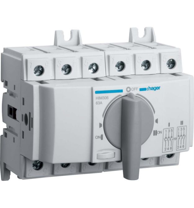 Перемикач трьохпозиційний I-0-II 400-690В, 63А, 3п, 6м