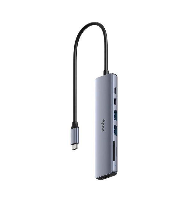 USB-C хаб 7-в-1 Cudy UH407 HDMI 4K@60Hz, 2 USB-A, 2 USB-C, SD-card, TF-card