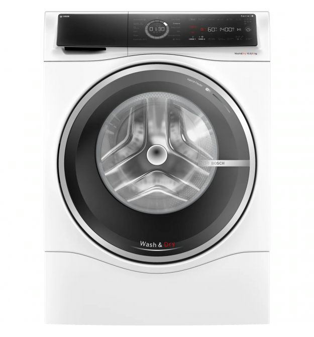 Bosch Стирально-сушильная машина фронтальная, 10.5(6)кг, 1400, А, 60см, дисплей, i-Dos, инвертор, пар, белый
